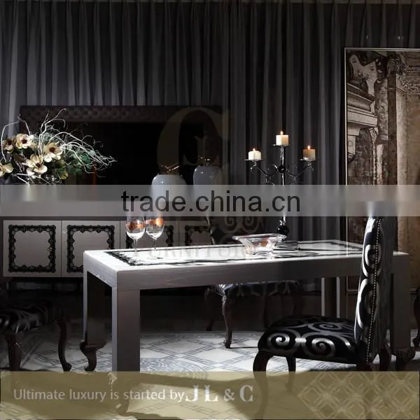 AM14-02 Leather Frame Mirror Dresser Mirror Delicate Sculpture for Luxury Bedroom Sets-JLC Luxury Home Furniture