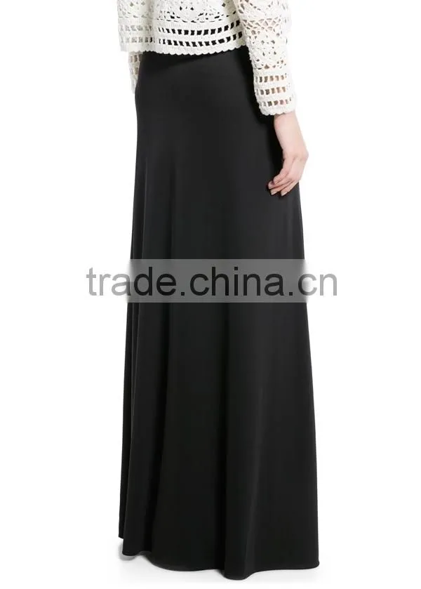 Fashion black long skirt latest design stretch woman long gypsy skirts