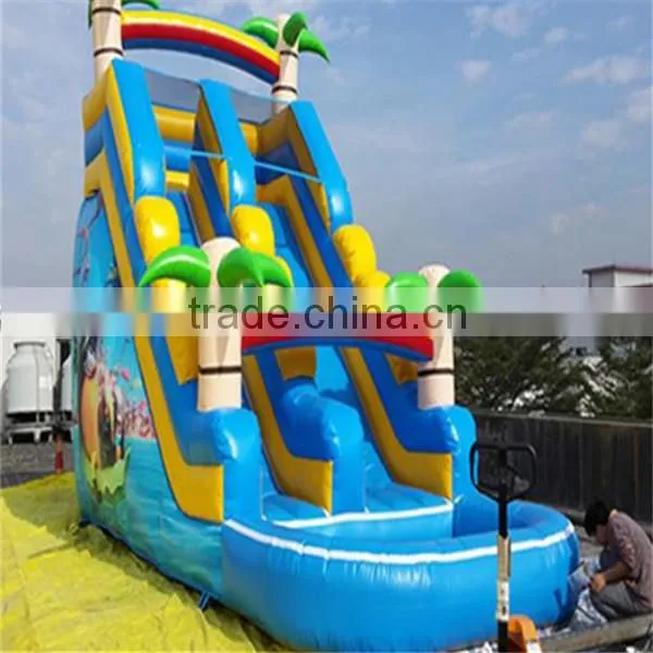 cheap price inflatable water slide with pool,2 in 1 inflatable water slide for sale