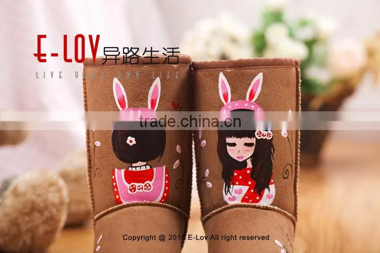 NO.U005LHot sales high quality and cheap woman fur boots