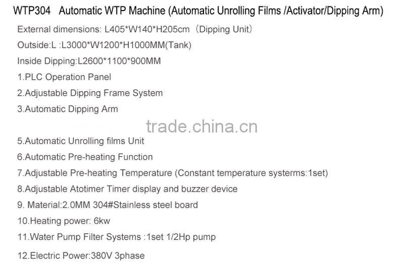 2016 New Greater Wind full Automatic water transfer printing equipment Set Production workshop WTP304
