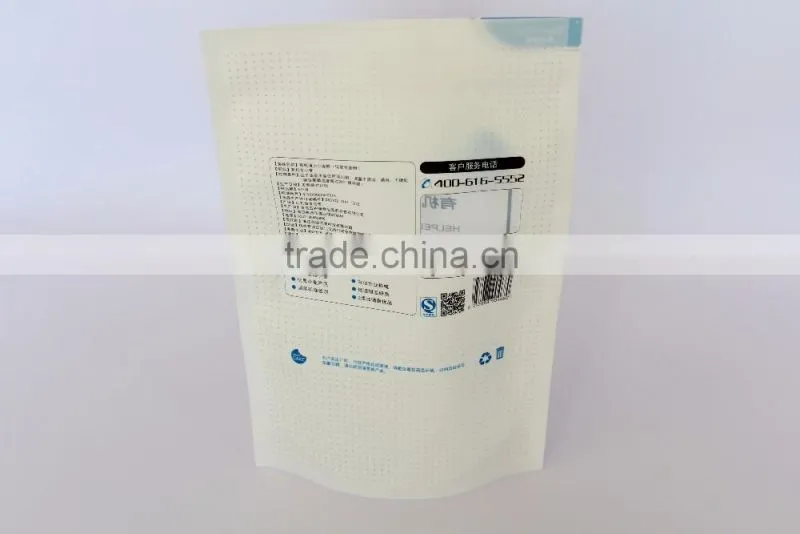 Stand Up Zip Lock Plastic Bag With Laser Tear Line