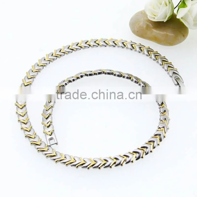 2016 hot selling jiwelry with silver -gold steel healthy bio arrow necklace