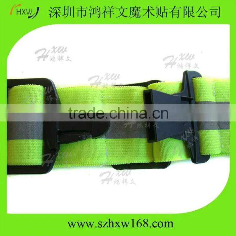 Neon Yellow Elastic Adjustable Buckle Safety Belt Cycling Walking