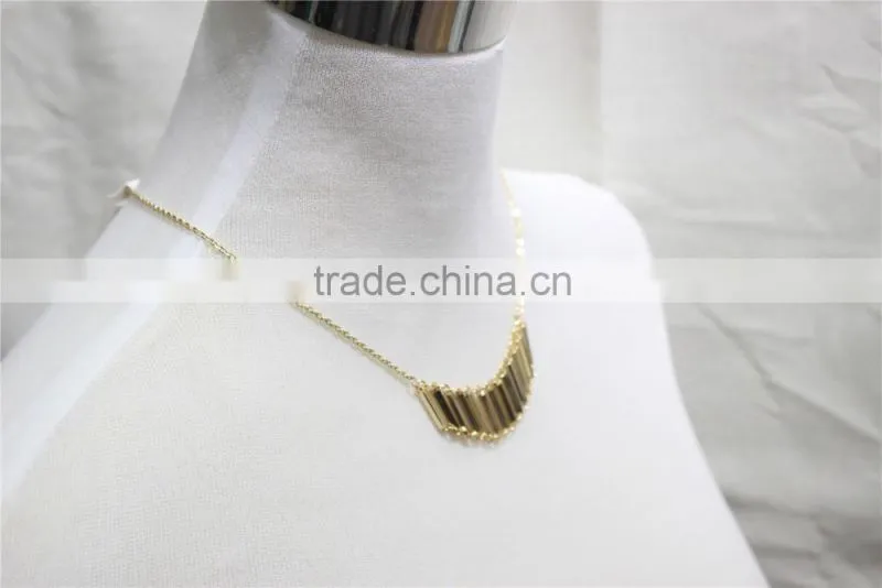 Gold Simple Pendant Necklace Goldtone Bar Connected Necklace 2016 Fashion Style Wholesale