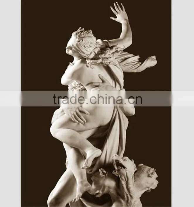 Chinese Interesting Stone Women and Sheep Sex Sculpture