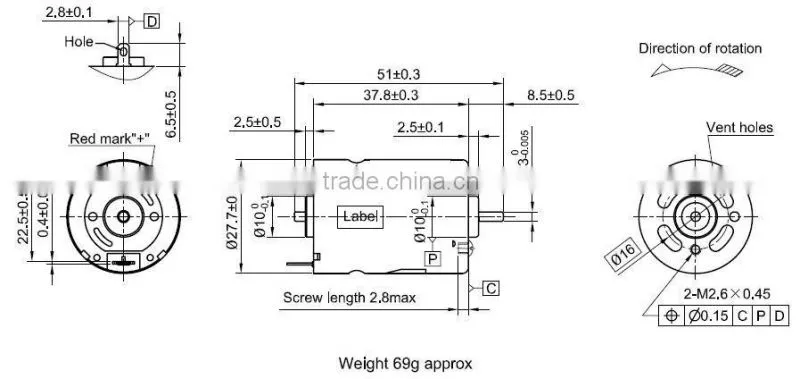 12V DC Wiper Motor 60W | RS-380H