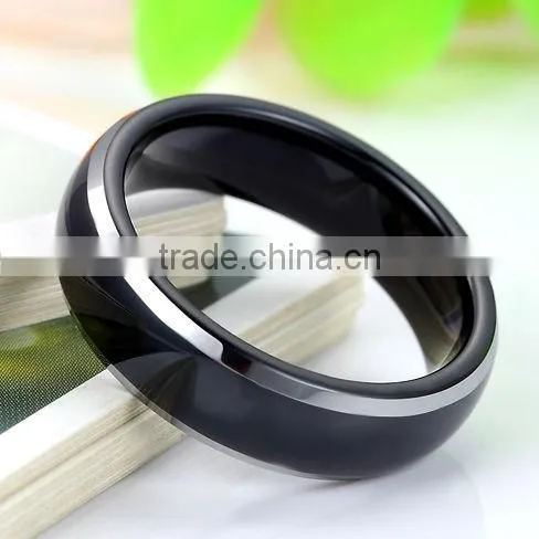 2014 Fashion carbon fiber inlaid ceramic jewelry for unisex