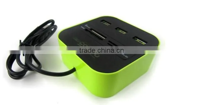 USB Combo with 3 ports high speed USB HUB 2.0 and TF/SD/M2/MS card reader