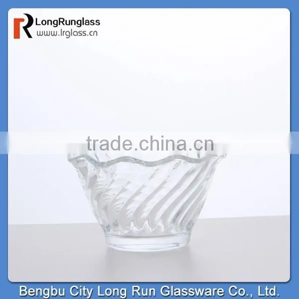 LongRun home use 150ml round bottom wavy mouth salad glass bowl
