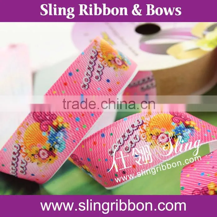 100% Polyester Grosgrain Heat Transfer Printed Ribbon