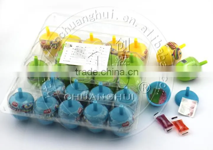 Peg-Top Toy Candy With Jelly and Tattoo