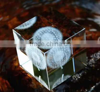 3D laser crystal cube ,block