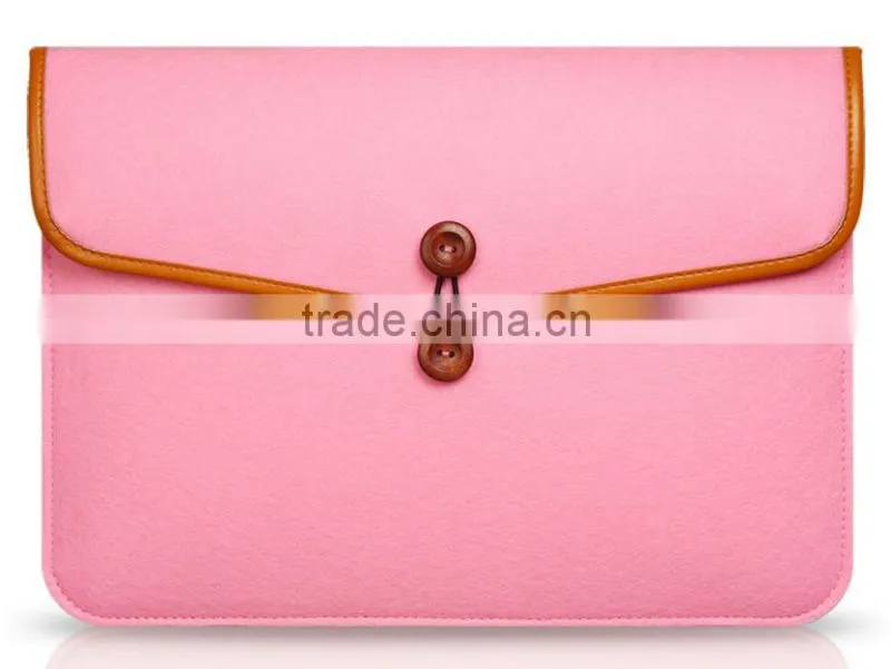 2016 new arrival for macbook felt sleeve carrying bag envelope case with bukkle