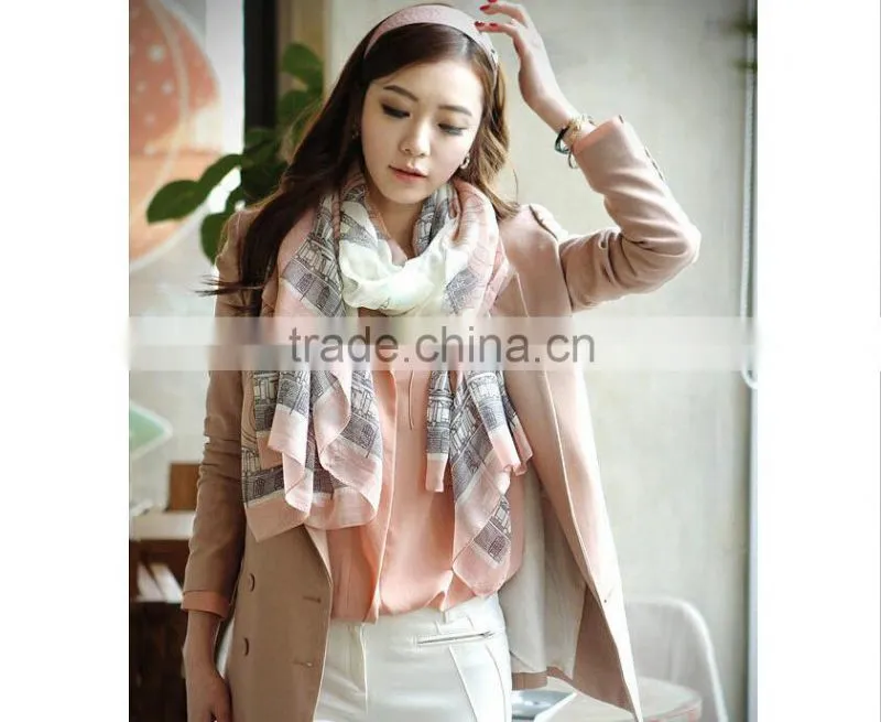 European style scarf,Eiffel tower printing scarf,vintage design fashion scarf