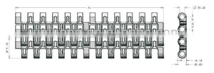 plastic ribbed conveyor belt
