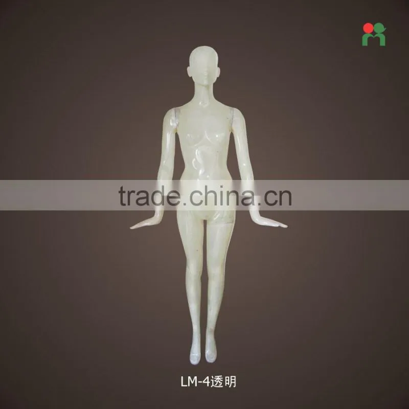 Hot sale fashiion female mannequin transparent plastic mannequin
