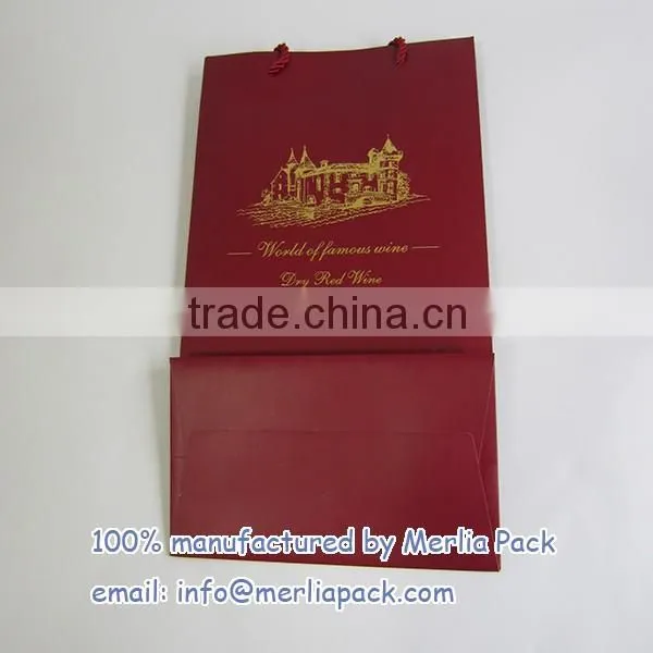 2 WINE BOTTLE TOTE GIFT BAG CHRISTMAS PAPER HANDLE CARD HOLIDAY BAGS