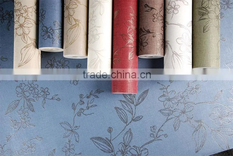 floral sky blue color home decor wallpaper