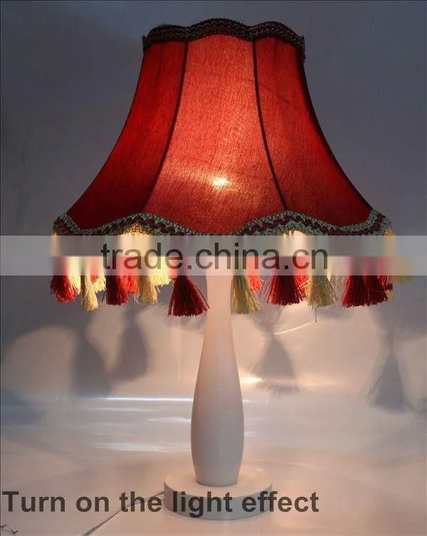 beautiful red cover chinese bedside table lamps