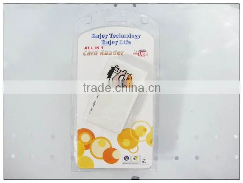 lovely cartoon plastic 6 slots usb samrt sd card reader writer with high speed(OS-CR129)