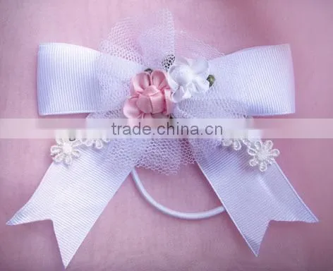 hair wraps polyester ribbon bows fabric pull bows