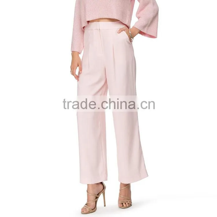 China supplier Ltweight plain dyed formal wear fashion baggy pants for women