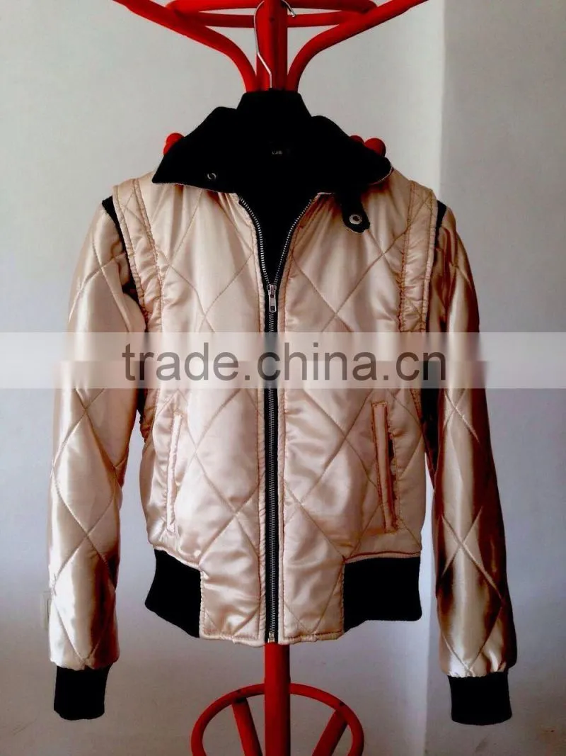 Satin Hooded Baseball Varsity Jacket / White Satin Varsity Jacket
