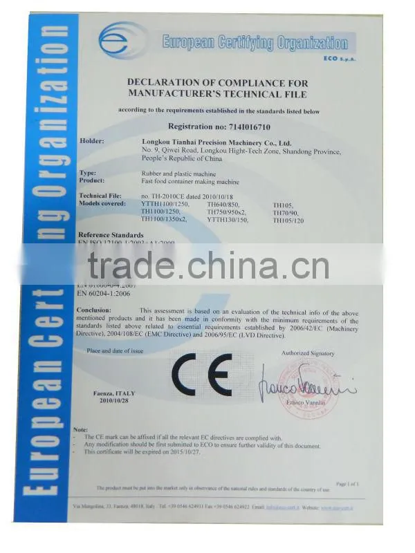 PS Foam Food Container Making Machine(TH)