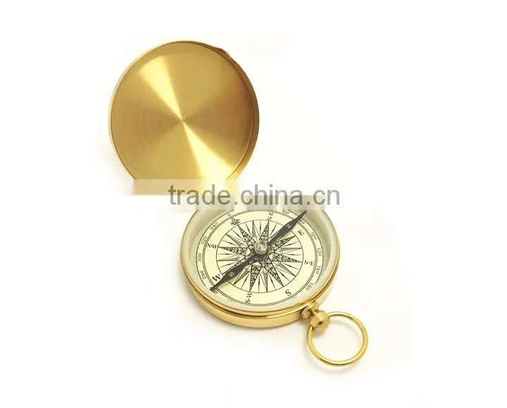 Hot Sale Outdoor Hiking Portable Metal Brass Compass With Lid