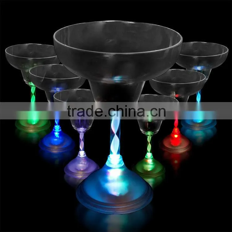 plastic high quality Led margarita glass and led light up drink glasses