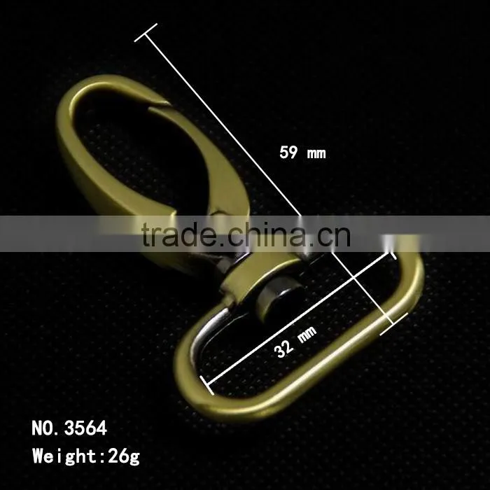 Silver plated black metal snap hook (3564)