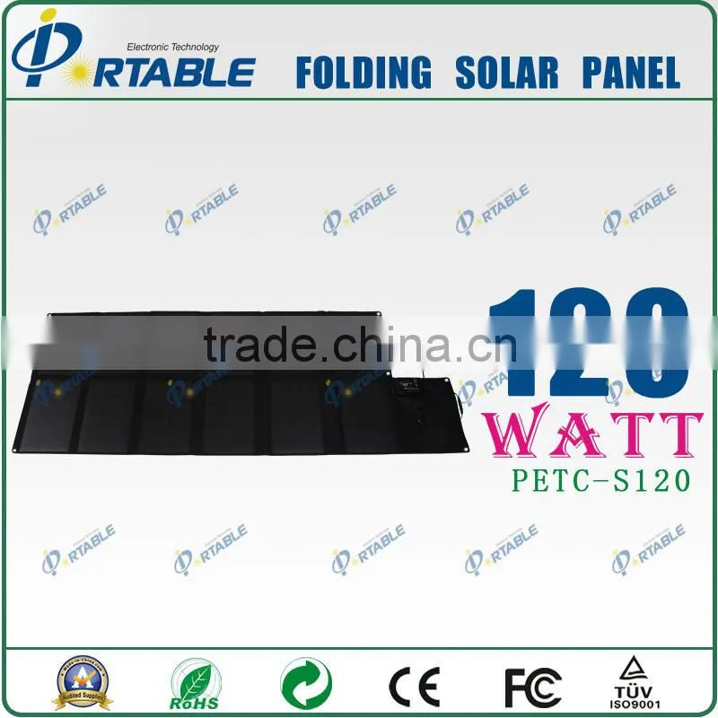 120w high efficiency foldable camping solar panel charger for car