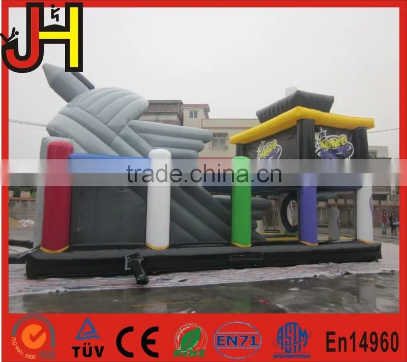 Newest inflatable amusement slide, inflatable slide plane type bouncy combo