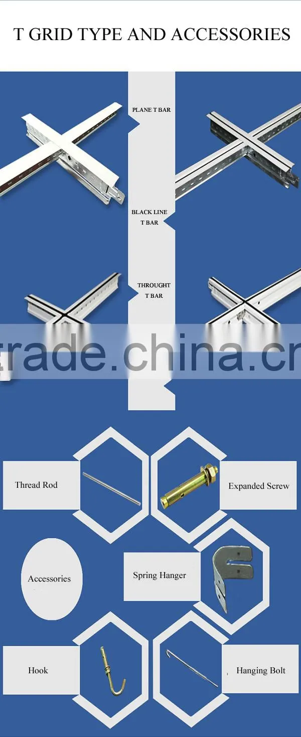 Gypsum false ceiling solid steel t bar Factory with Good Price