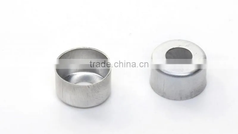 8mm crimp top sliver aluminum caps for glass cartridges in silver or gold color