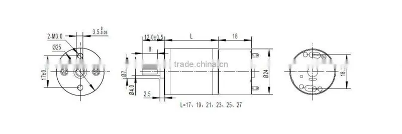25mm 4v micro gear motor