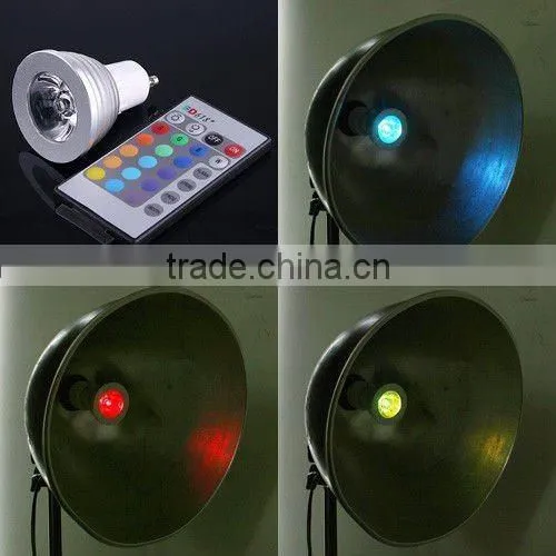 3W GU10 16 Colors RGB LED Light Bulb with Remote Control Energy-saving