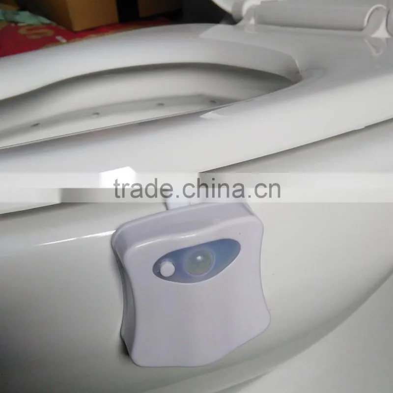 8 Colors LED Toilet Nightlight Motion Activated Light Sensitive Dusk to Dawn Battery-operated Lamp lamparas 3d tooth lamp