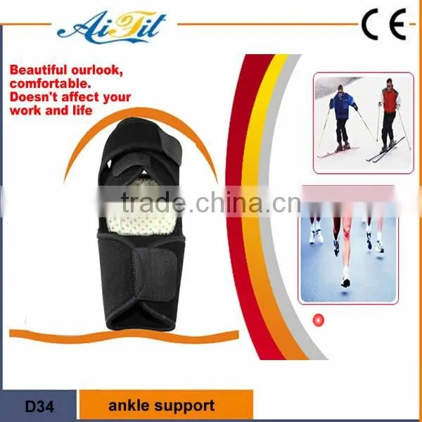 Elastic neoprene magnetic far-infrared self-heating ankle support for pain relief