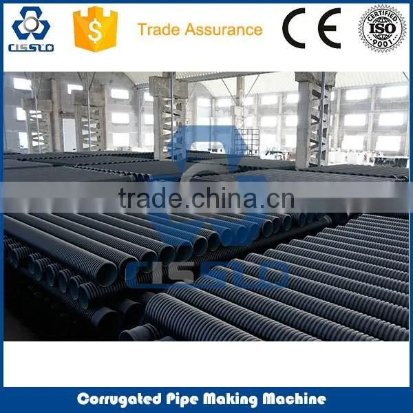 CE STANDARD HIGH PERFORMANCE BIG OUTPUT PE PVC TWIN WALL CORRUGATED PIPE EXTRUSION MACHINE