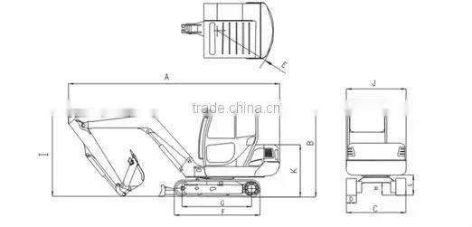 3.5 ton hydraulic mini rubber track crawler excavator