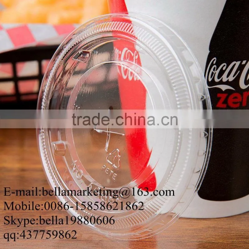 Clear PET Plastic Lid with Straw Slot for 12, 16, 21, 22, and 24 oz. Cups