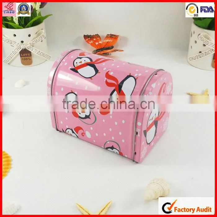 print colored Mini heart shaped chocolate tin box