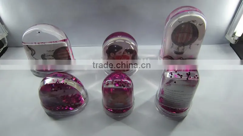 2014 newest plastic snow globe with photo insert