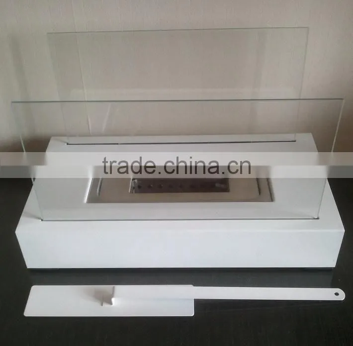 decorative metal box bio fireplace , tempered glass fireplace