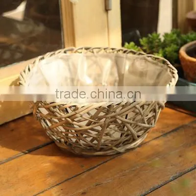 HOT 100%Handmade Natural willow flower baskets wicker flower plant basket