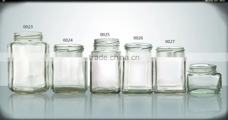 Transparent soda-lime small glass food mason jar with OEM lid