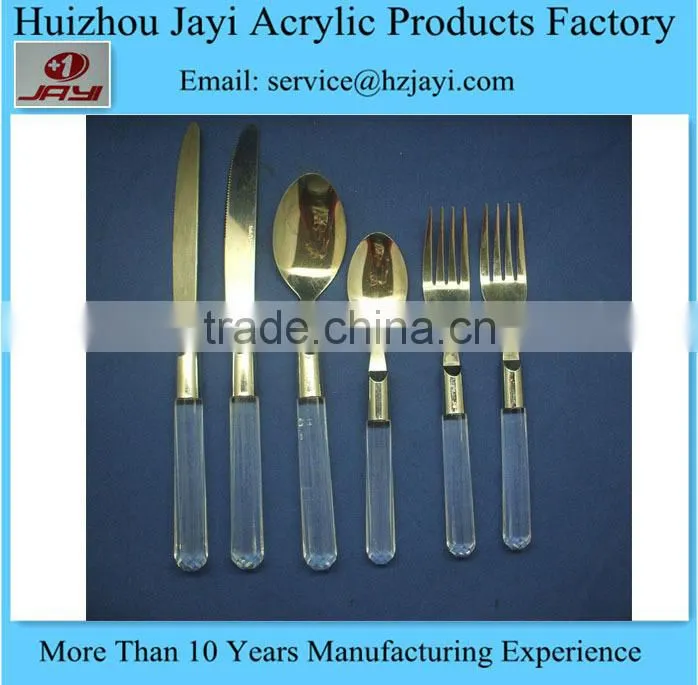 China manufacturer wholesale plexiglass round handle flatware
