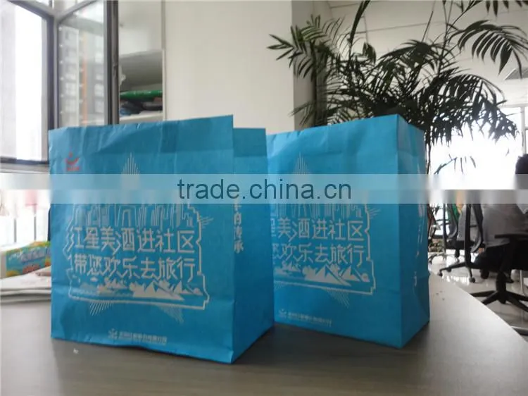 free sample hande made warp and weft paper material new design custom restaurant branded retail paper kraft bag